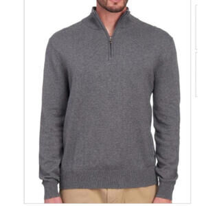 ALAN FLUSSER Cotton Cashmere 1/4 ZIP SWEATER Gray XXL NWT